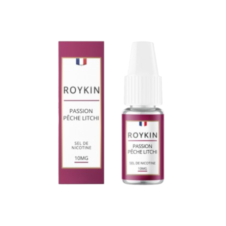 Passion Pêche Litchi Sel de Nicotine 10 ml - Roykin pas cher e-liquide avis prix